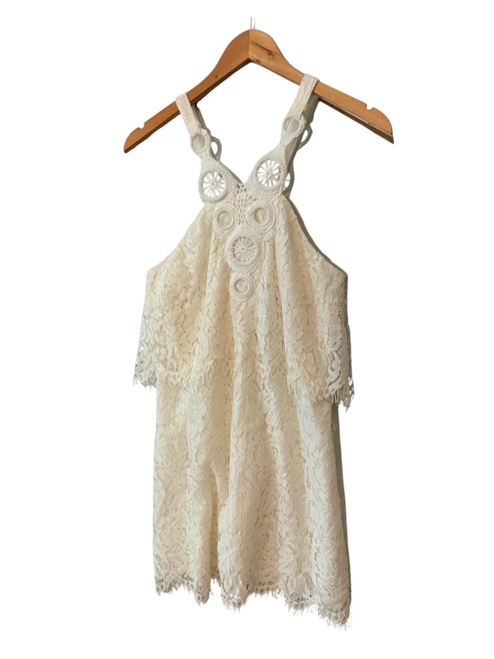 DO+BE White Lace Halter Dress Small NWT Boho Bridal Shower Rehearsal Dinner
